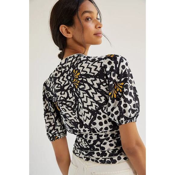 FARM Rio Floral Wrap Blouse in Black Motif - Picture 3 of 15